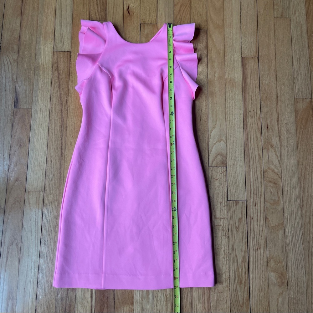Lilly Pulitzer Maritza Dress Pink Ruffle Sleeve Sheath Size 4 - Picture 3 of 9
